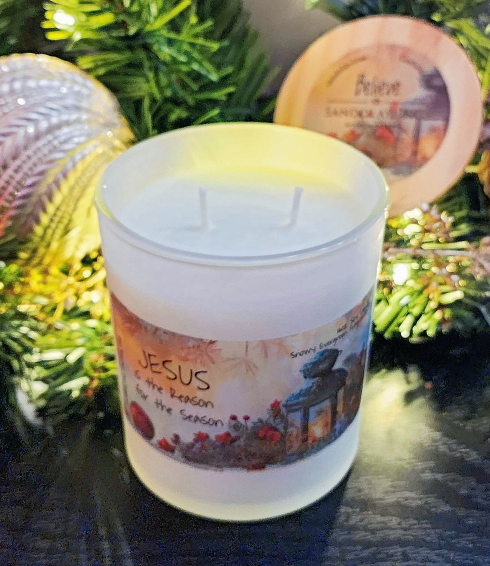 Thumbnail: Jesus is the Reason for the Season - Lantern - Snowy Evergreen 14oz Soy