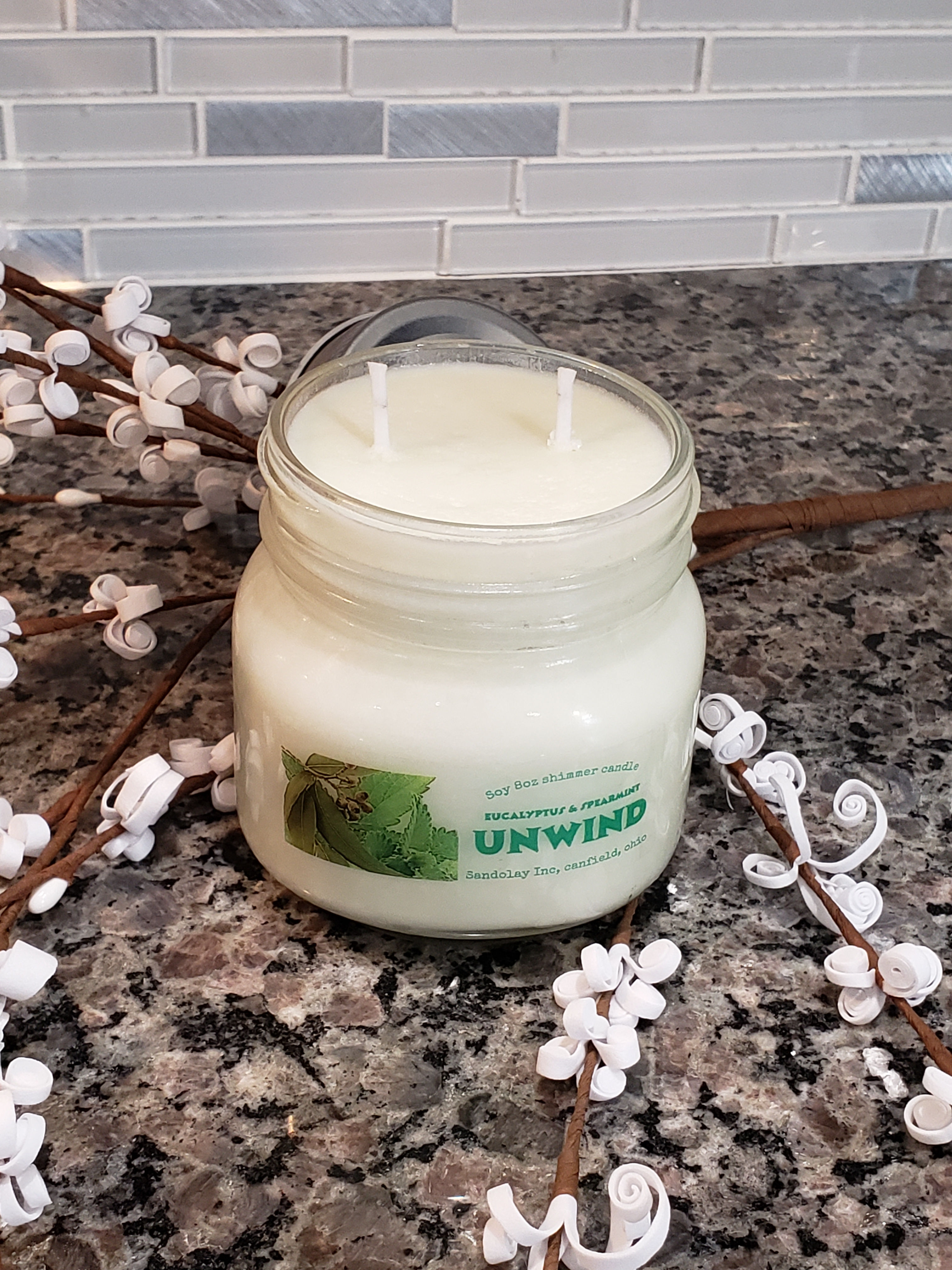 Eucalyptus/Spearmint - UNWIND 8oz Double Wick Shimmer