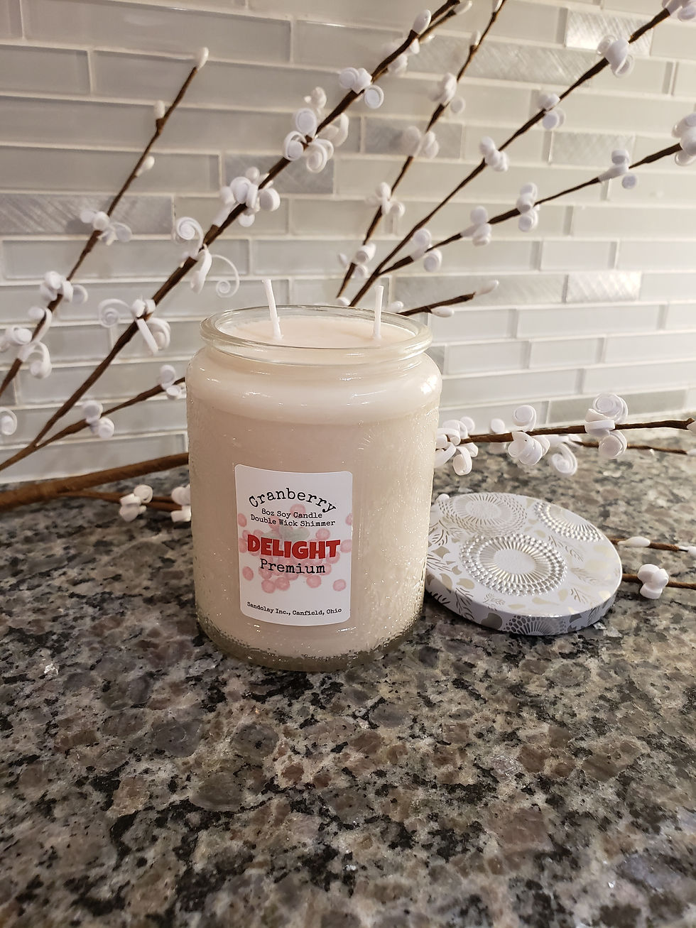 Thumbnail: Cranberry 8oz Premium Soy Candle  - Delight 