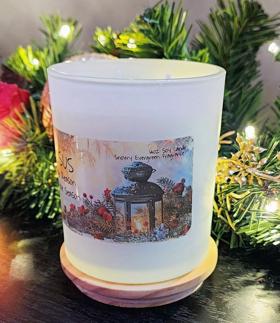 Thumbnail: Jesus is the Reason for the Season - Lantern - Snowy Evergreen 14oz Soy
