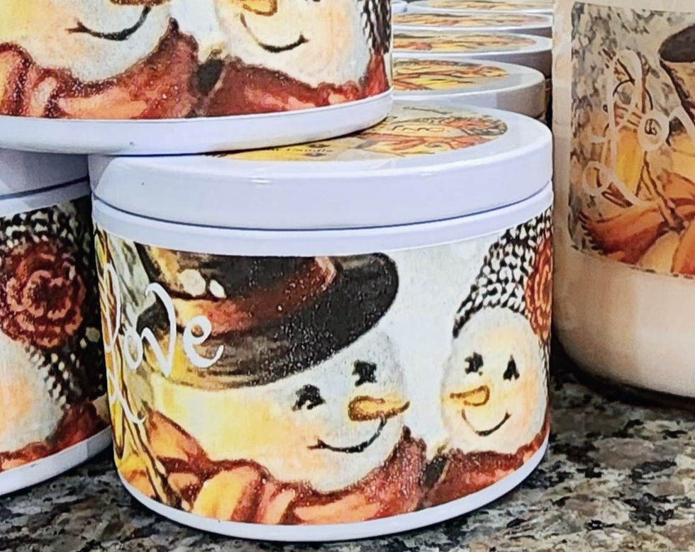 Thumbnail: Love with Snowman Couple - Cranberry Aroma 8oz Soy Candle