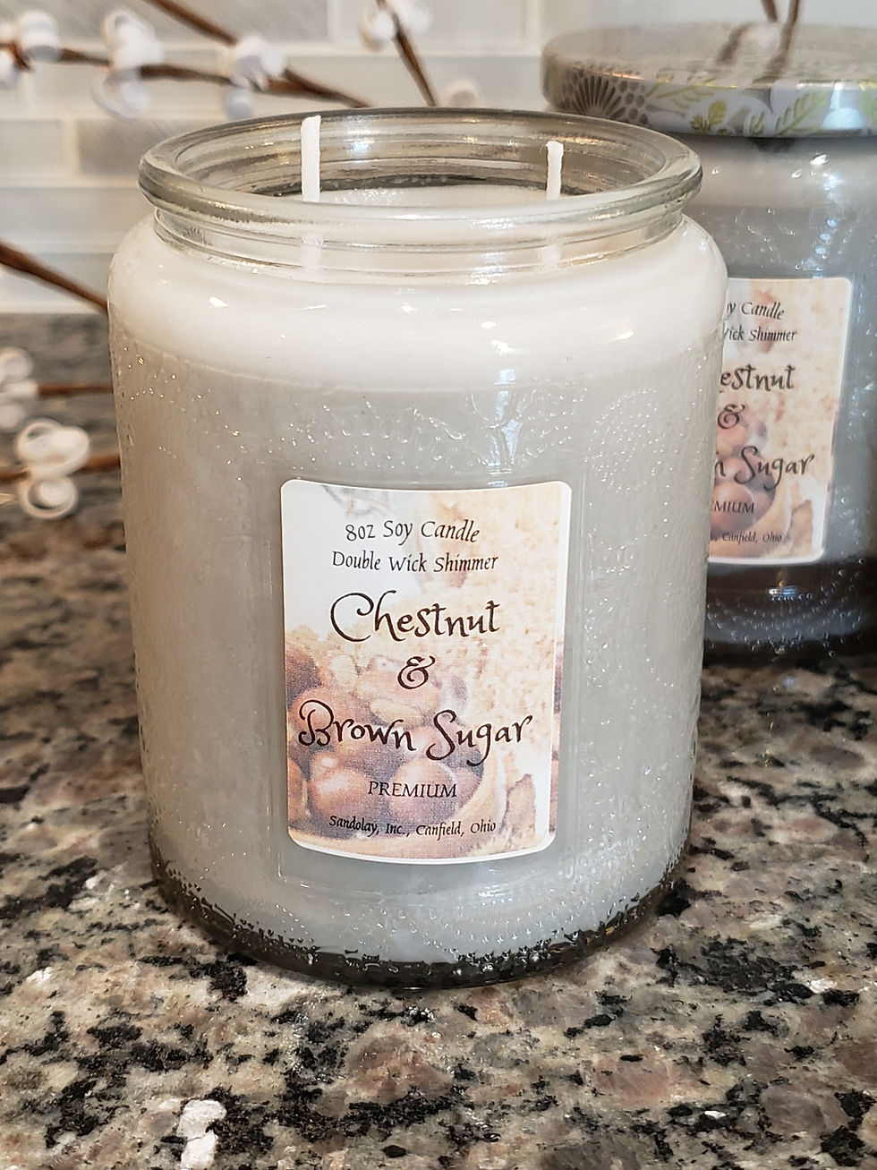 Chestnut & Brown Sugar 8oz Premium Embossed Soy Candle