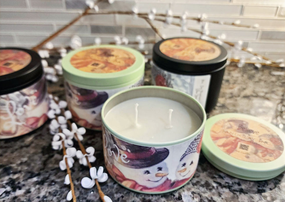 Thumbnail: Love with Snowman Couple - Blue Spruce Aroma 8oz Soy Candle