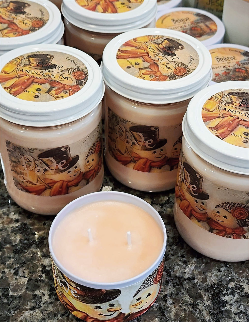 Thumbnail: Love with Snowman Couple - Cranberry Aroma 14oz Soy Candle
