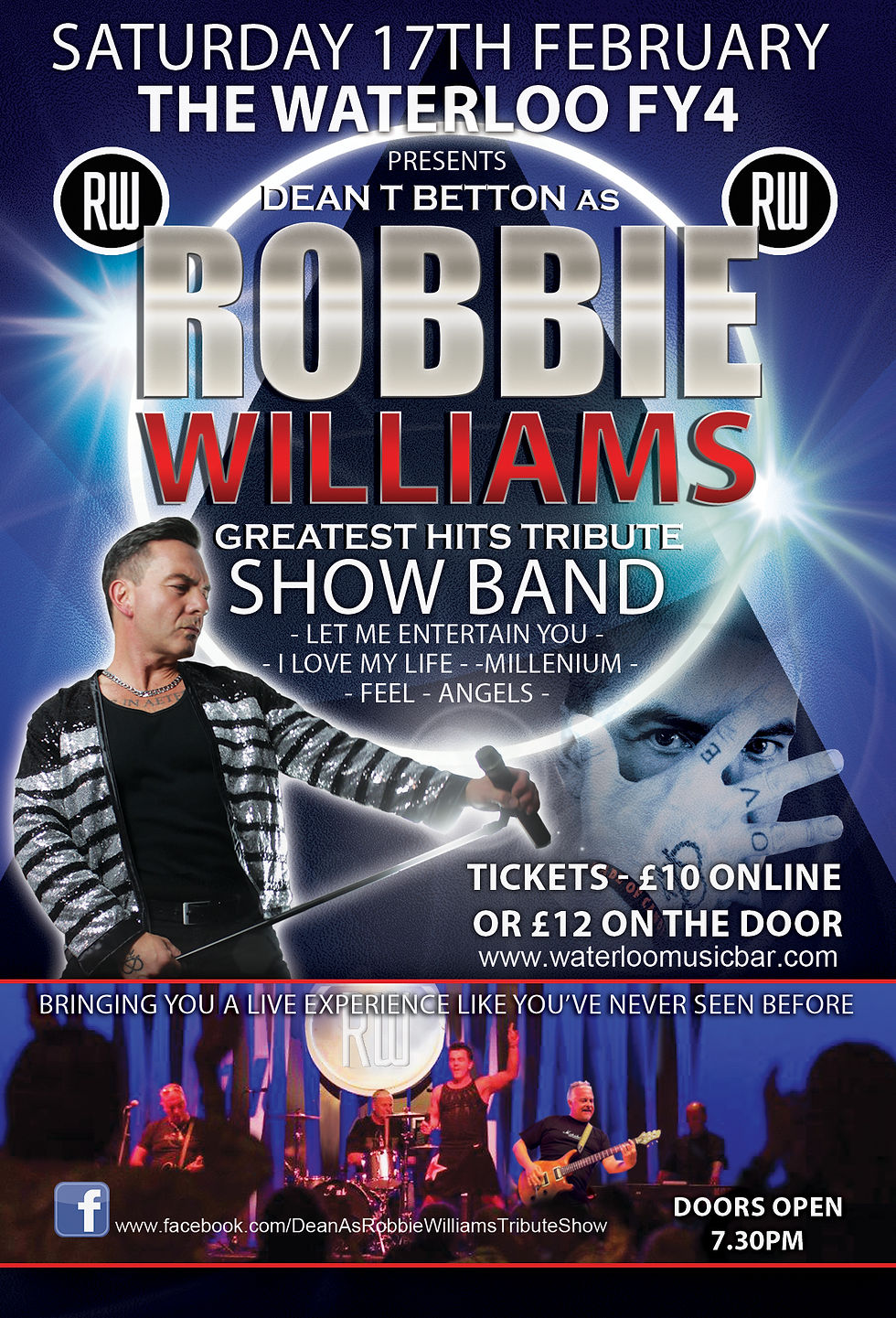 Robbie Williams Greatest Hits Tribute Show Band 