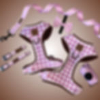 Миниатюра: Pink Houndstooth Dog Harness, Collar, Lead Collection