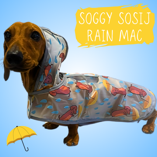 Soggy Sausage Dachshund Waterproof Rain Mac/Coat With Hood
