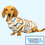 Миниатюра: Beige Sausage Dog DoxieCool Dachshund Cooling Tee +30 Sun Protection Dog Vest