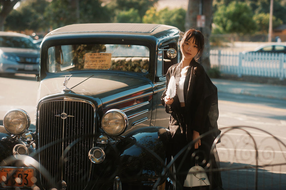 Thumbnail: Black Organza Oversized Retro Casual Coat