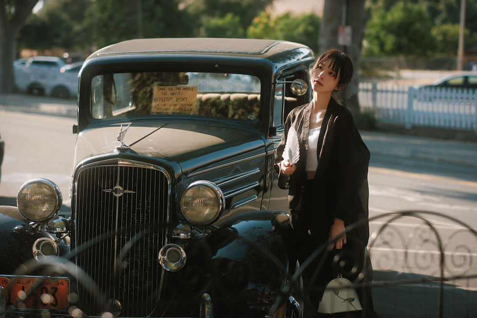 Thumbnail: Black Organza Oversized Retro Casual Coat