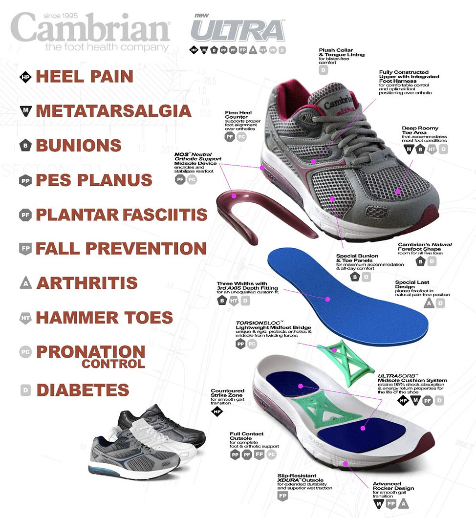 Cambrian Ultra walking shoe - custom fitting options
