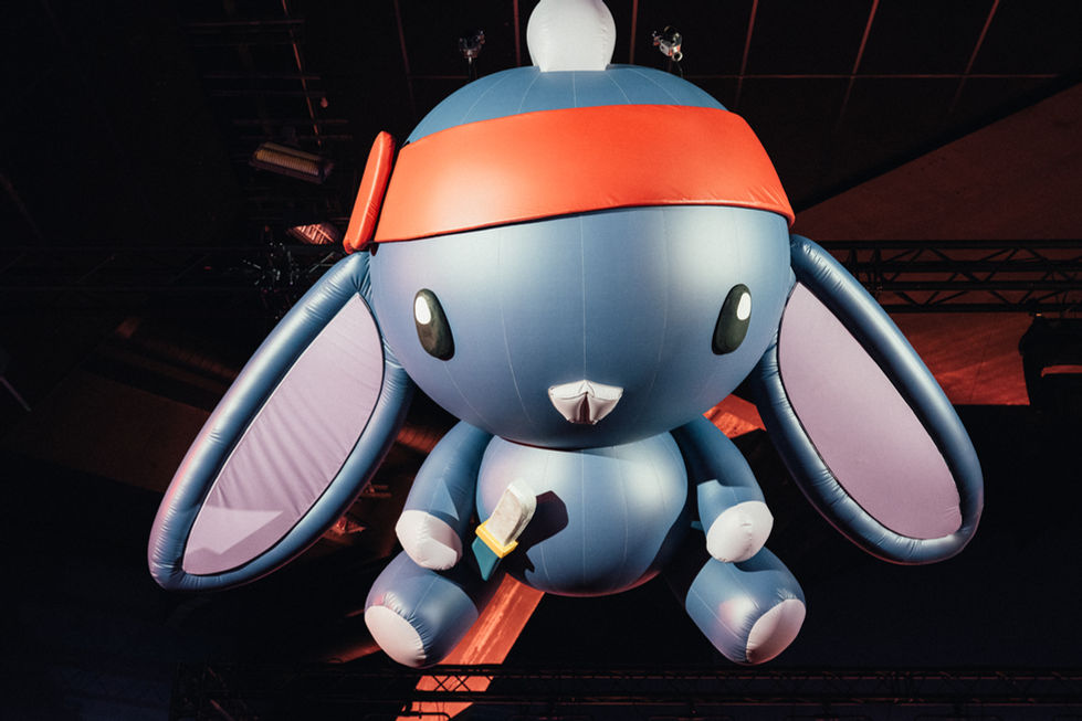 Mascottes Valorant - Lapin - suspendues Accor Arena Paris