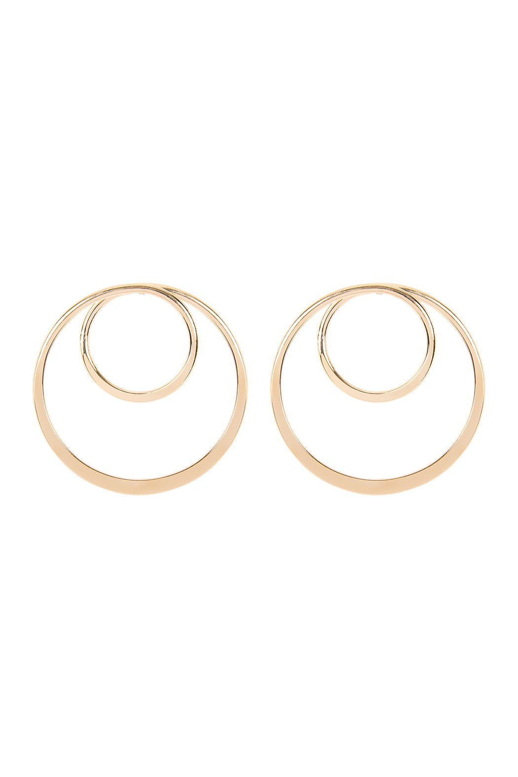 Delicate double hoop earrings in gold, Mye1125 - Double Hoop Post Earrings, elegant jewelry.
