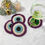 Thumbnail: Upcycled wine red evil eye table coasters (set of 2)