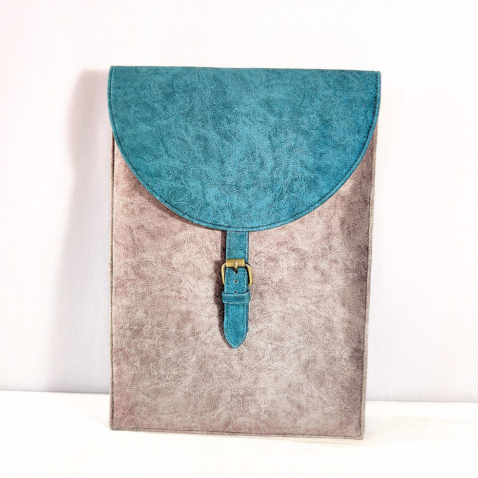 Thumbnail: Steel grey and teal velvet suede laptop sleeve