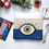 Thumbnail: Navy Blue & Beige evil eye laptop sleeve (Upto 17 inches)