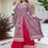 Thumbnail: Blue Cotton Floral Printed Kurta With Skirt And Dupatta