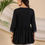 Thumbnail: Black Liva Rayon Embroidered Peplum Tunic