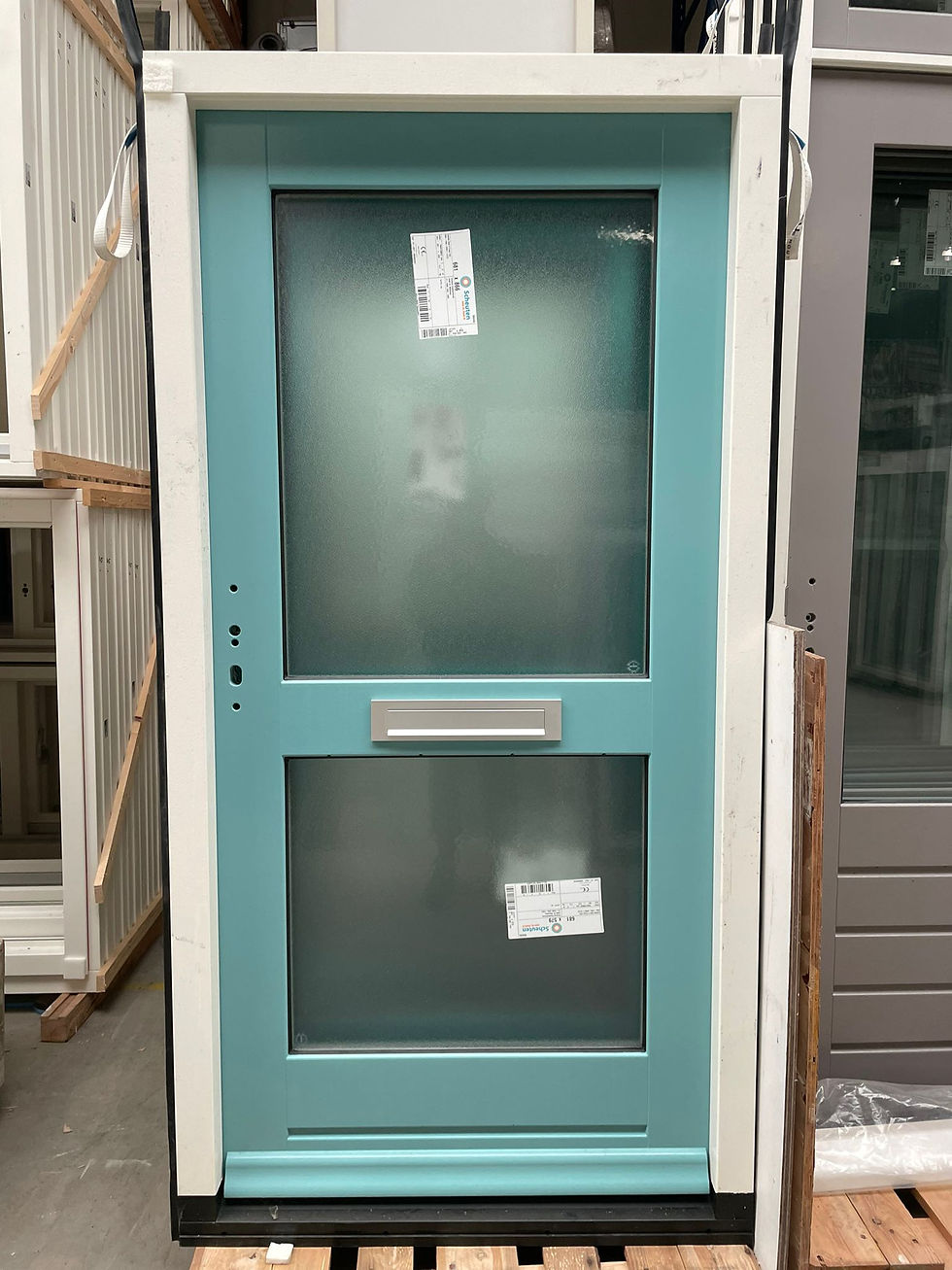 Voordeur met ribbelglas