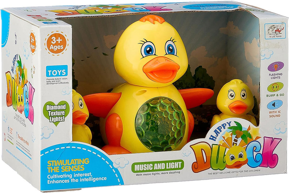 Duck Set with Music and Light, 3 Pieces - Multi Color