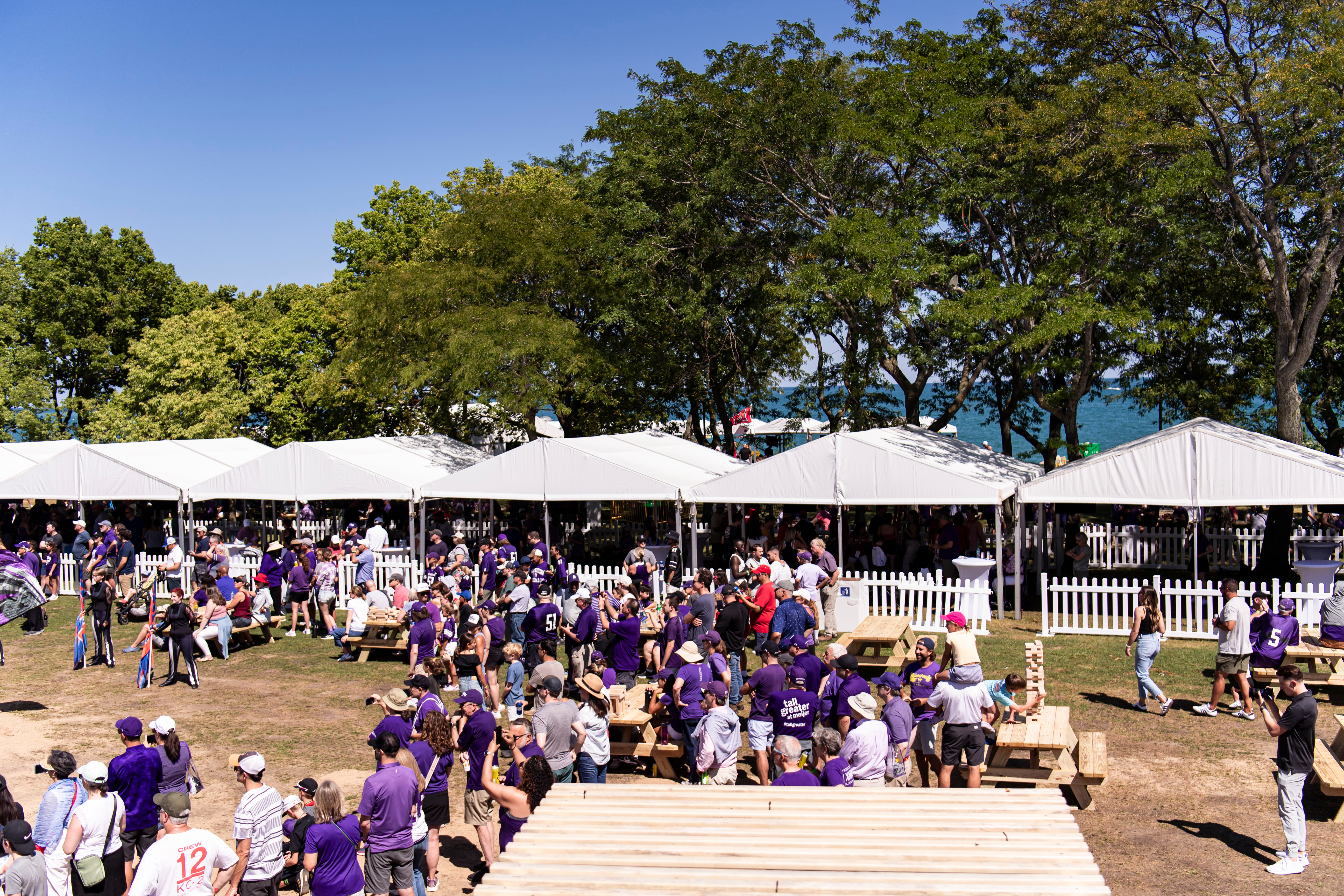 Guests enjoying the Northwestern University premium tailgate