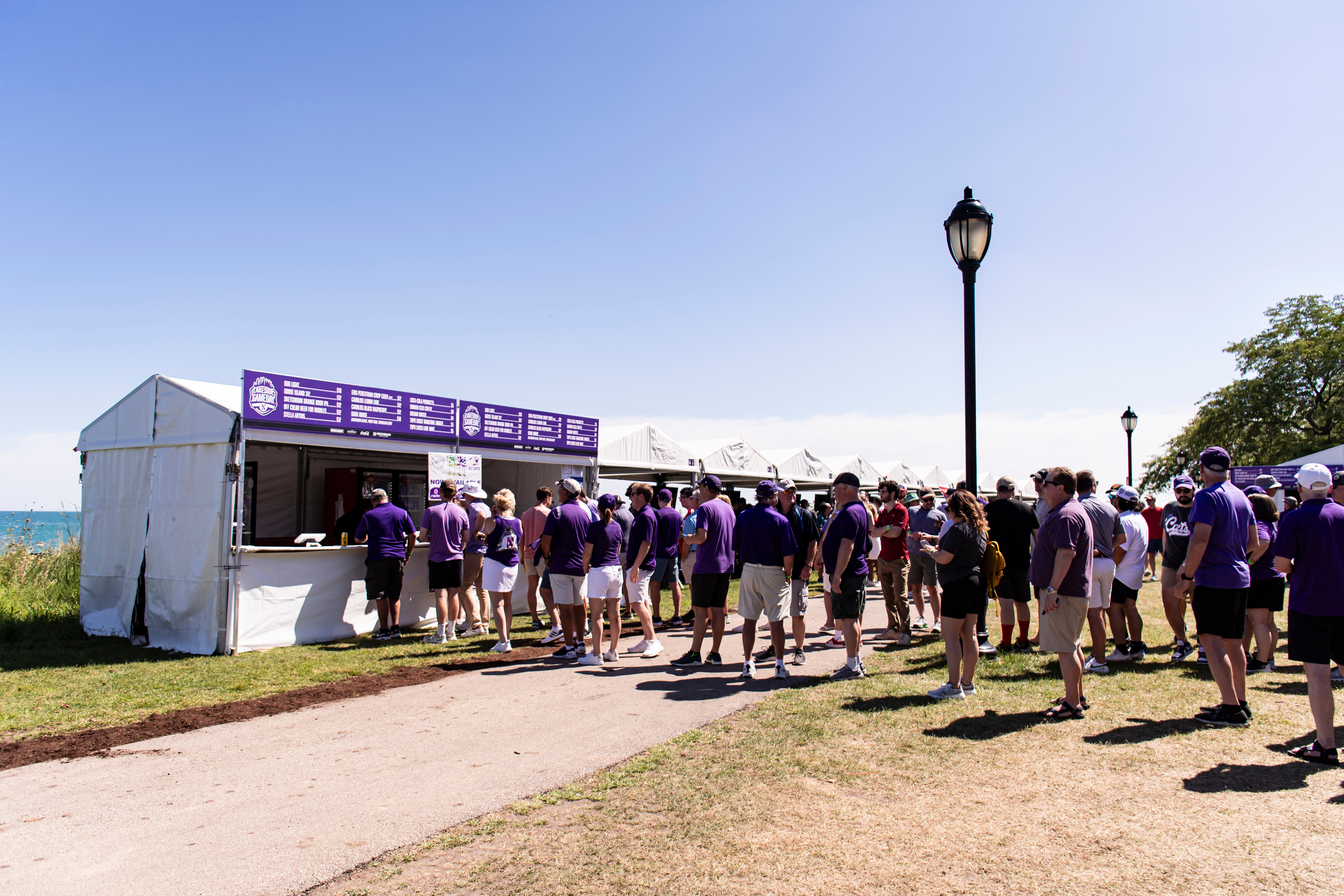 Northwestern University tailgate setup at the lakefront stadium