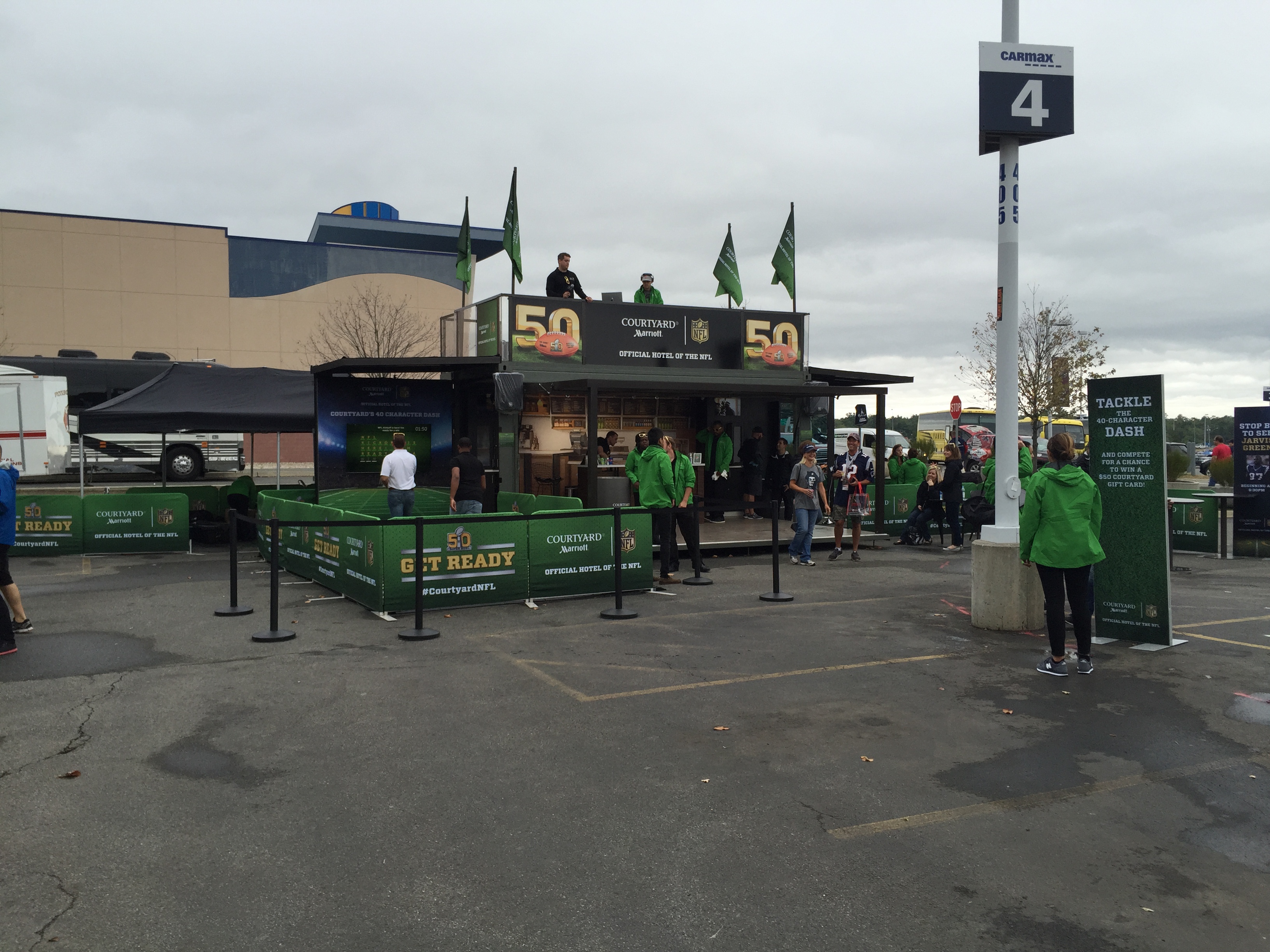 Courtyard NFL Journey to Super Bowl 50 exhibit at NFL stadium
