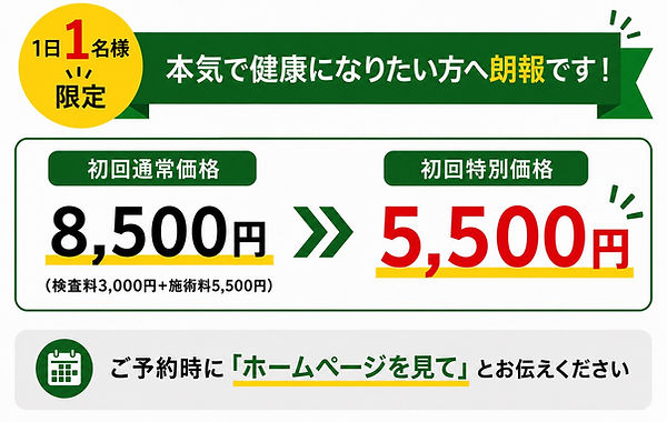 初回特別価格の案内