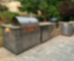 Outdoor kitchen on paver patio