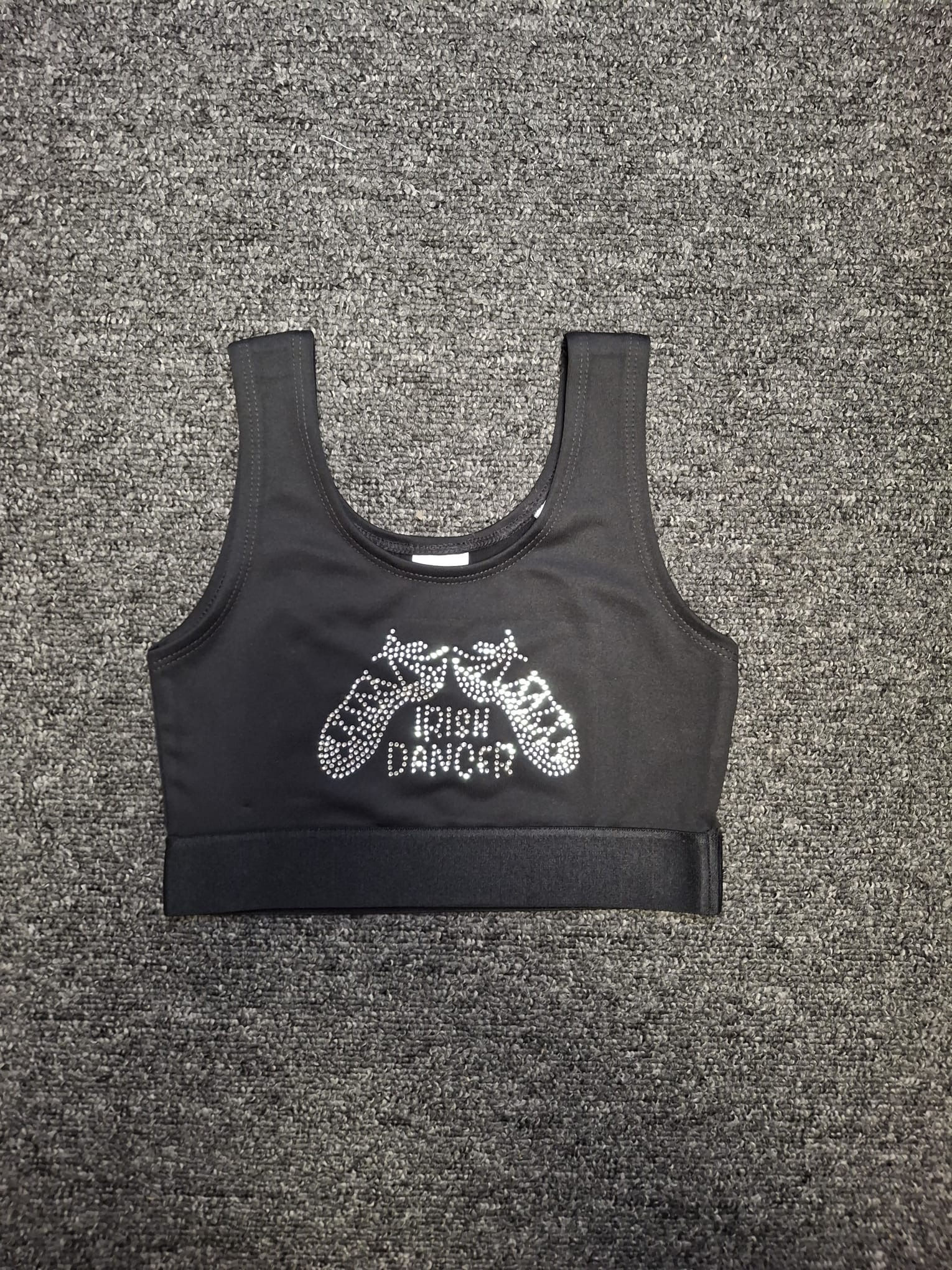 5-6 Silver diamonte irish dancer sports crop top