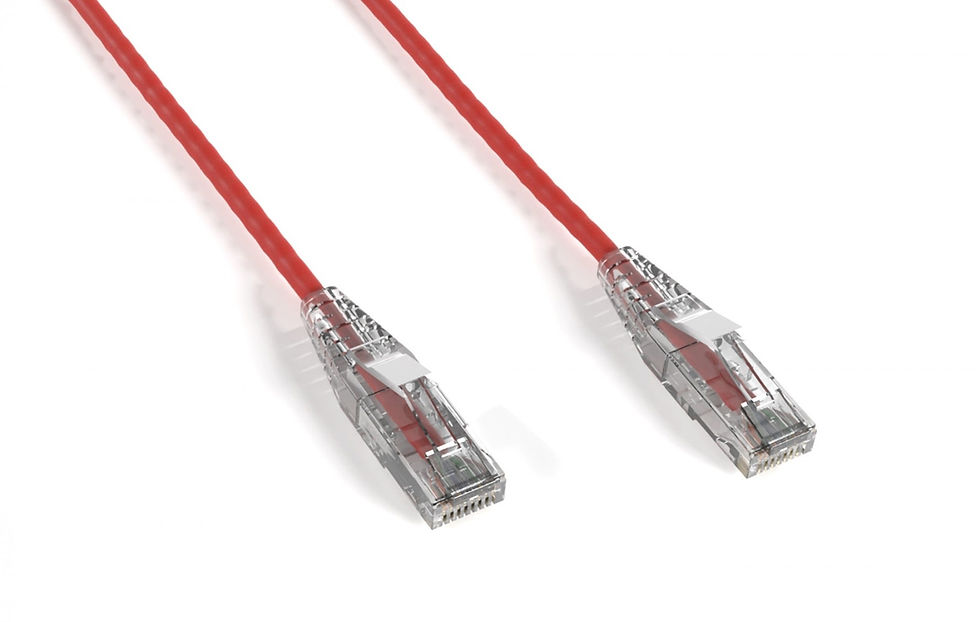Thumbnail: 1Ft Slim Cat.6a 28AWG Cable with translucent clear boot