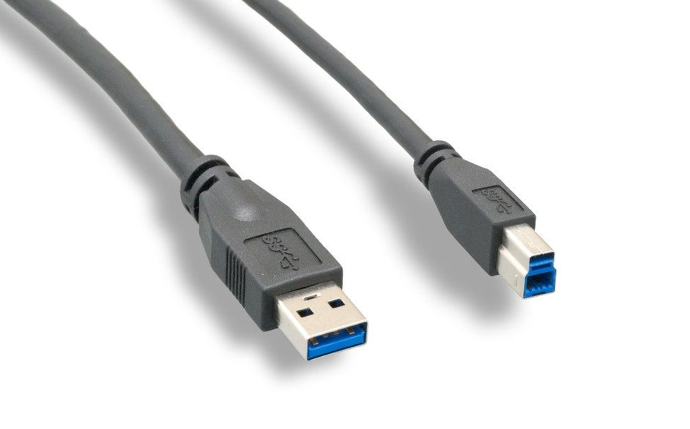 縮圖：1Ft  USB 3.0 Super Speed 5Gbps Type A Male to B Male Cable