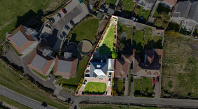 Aerial photo of a property on a new estate in Mountain Ash.