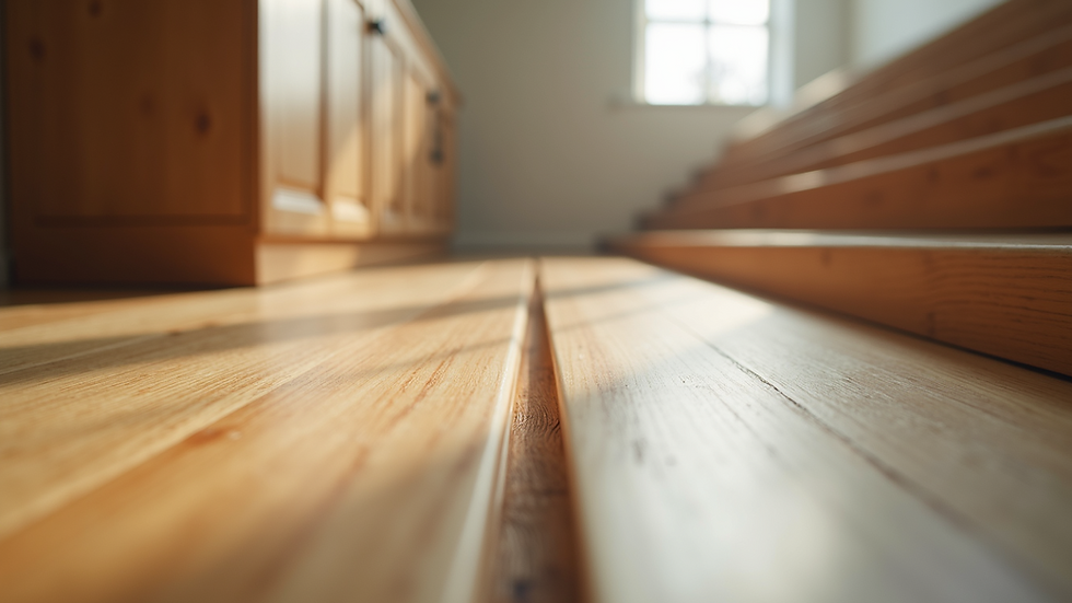 Eye-level view of wooden moulding profile