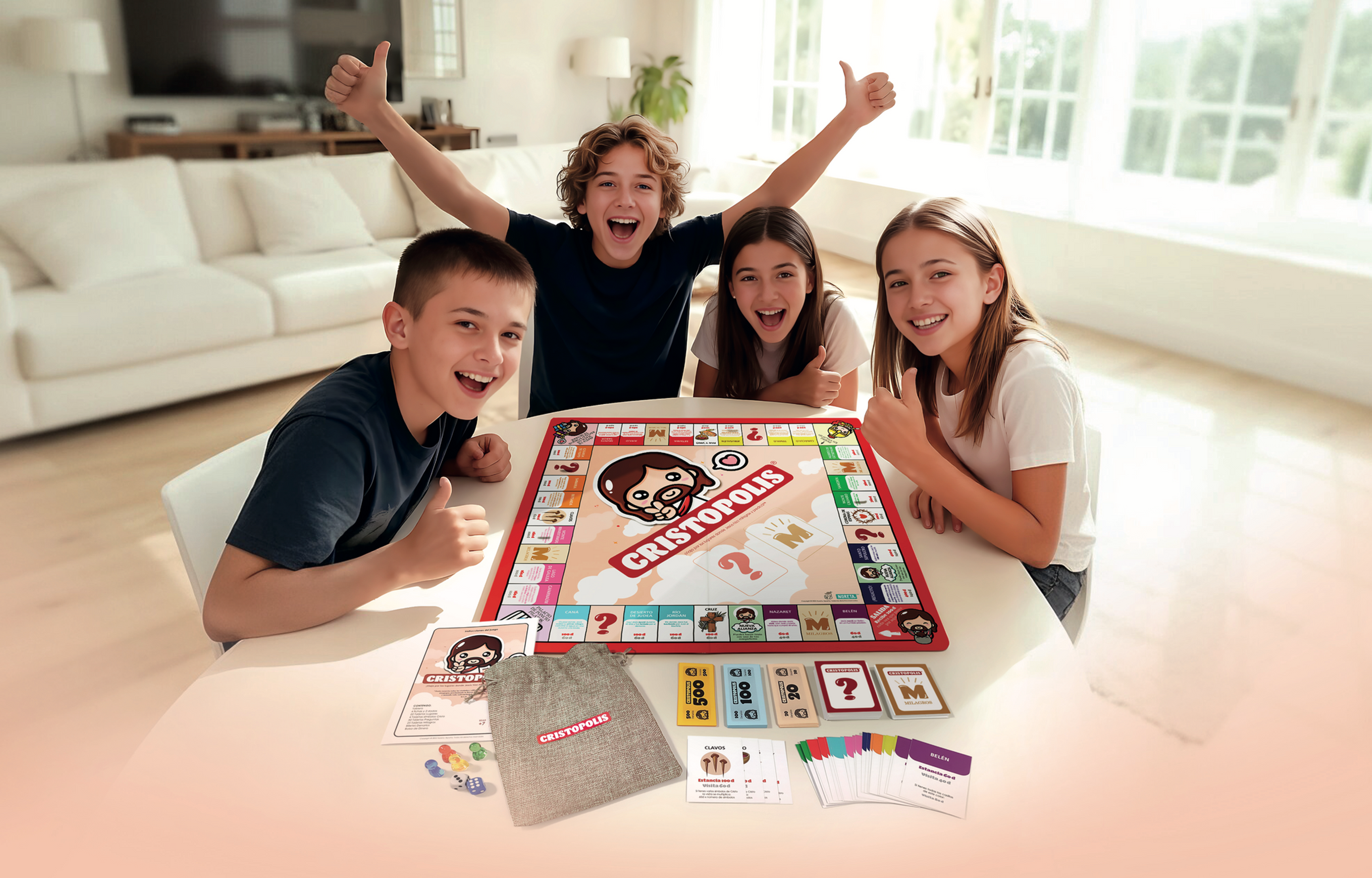 Juego de mesa Cristopolis, juego de la vida de Jesús, juego cristiano