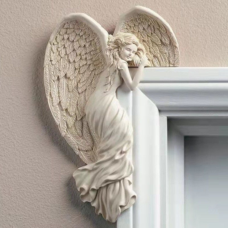 Miniatura: Anjo Redentor Nórdico Com Fixadores Para Porta - Salon Decor