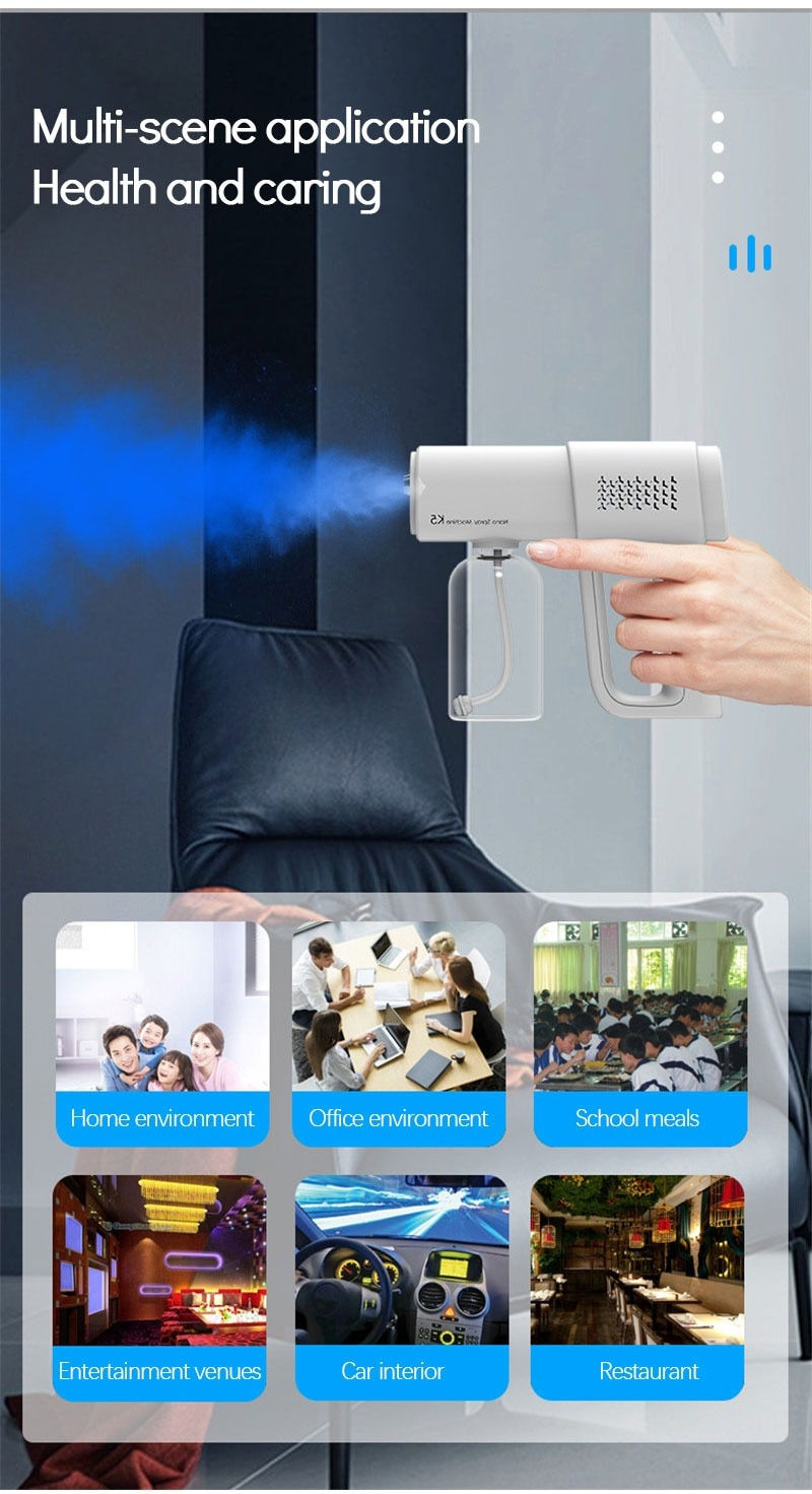 Miniatura: Pistola k5 Nano Spray Pulverizadora Led Azul