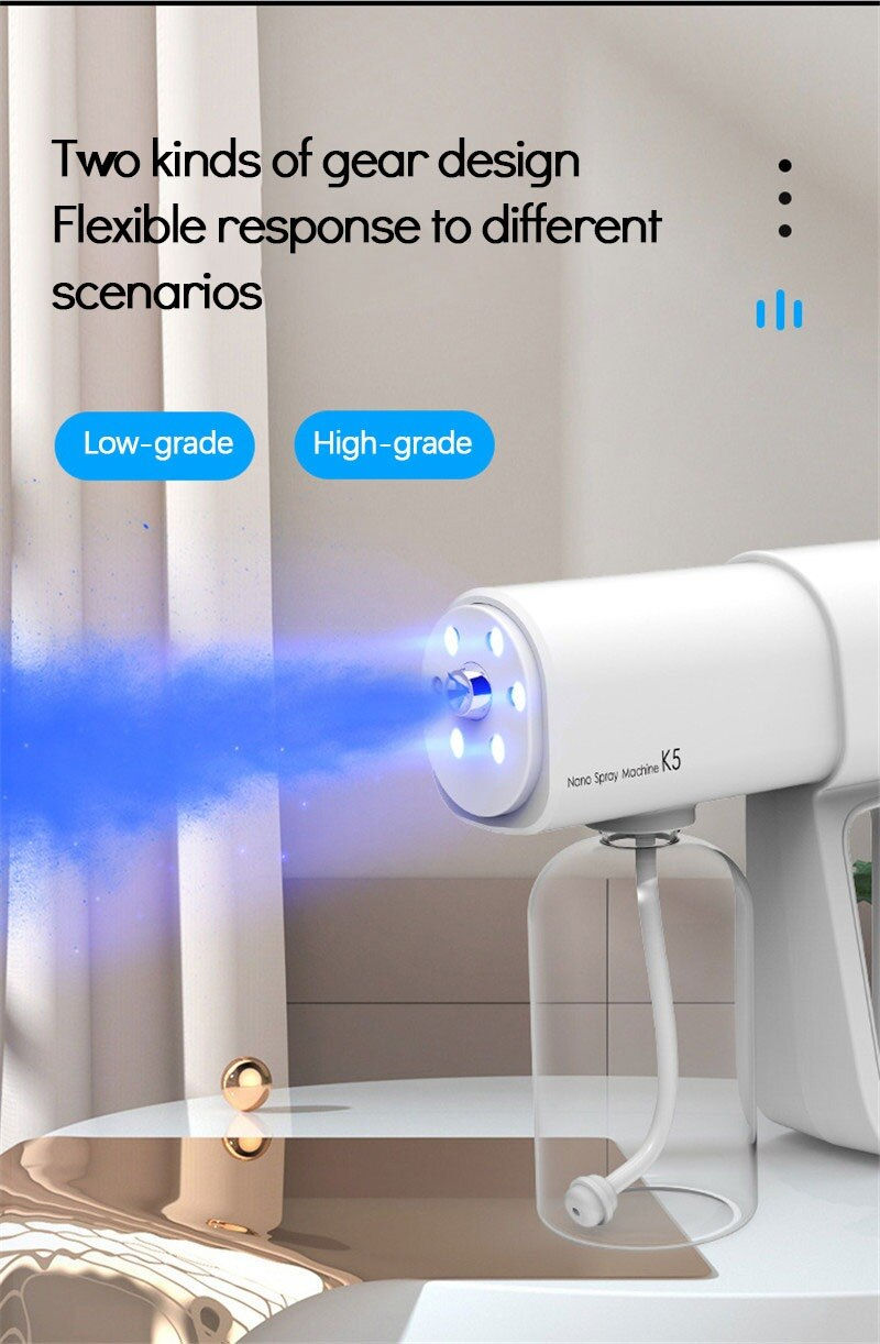 Miniatura: Pistola k5 Nano Spray Pulverizadora Led Azul