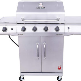 Char-Broil Performance Series Convective 4-Burner with Side Burner Cabinet Propane Gas Grill, Stainless Steel - 463354021