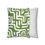 Thumbnail: Pillow cover with a lime green and white geometric maze pattern.