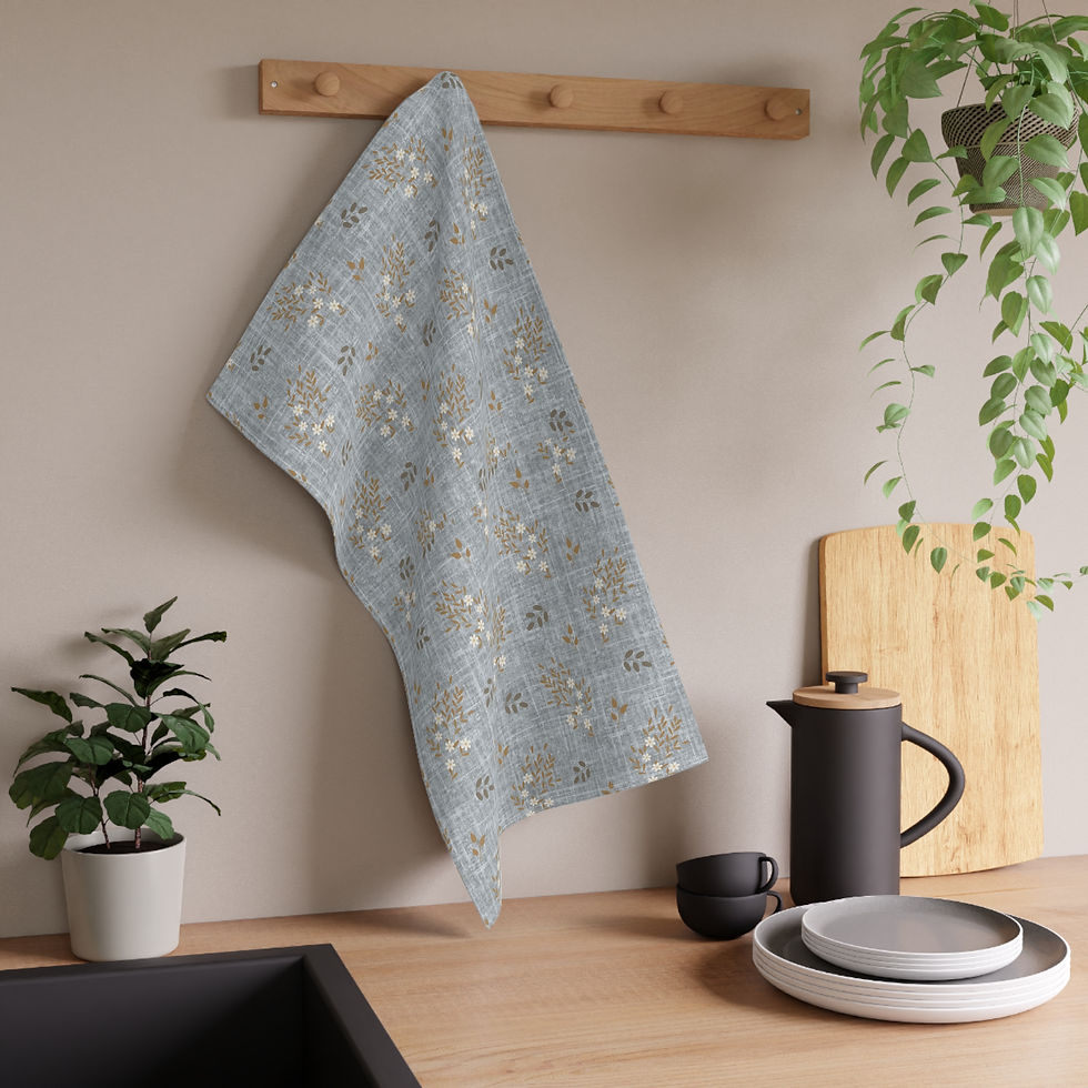 Thumbnail: Dusty Bloom Floral Tea Towel