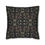 Thumbnail: Black pillow cover with vintage-inspired floral vines in sage green, cream, and blush pink arranged in a symmetrical, repeati