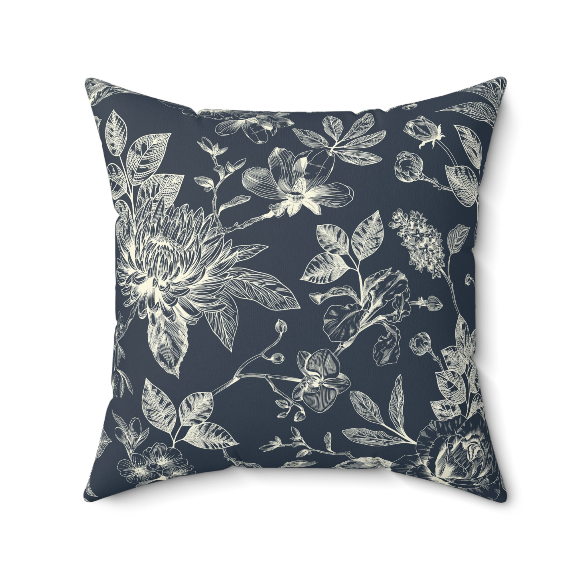 Floral Faux Suede Pillow, Cozy Home Decor