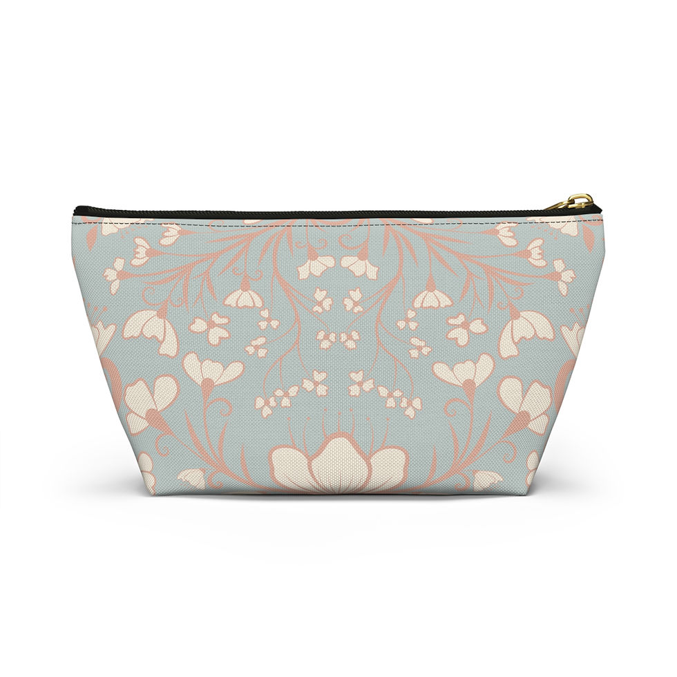 Thumbnail: Floral Accessory Pouch - Elegant Makeup Organizer
