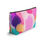 Thumbnail: Abstract accessory pouch with bold colorful brushstrokes in pink, teal, purple, and mustard – modern artistic zippered bag.