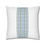 Thumbnail: White pillow cover featuring three vertical Greek key pattern stripes in blue and green for a bold, classic accent.