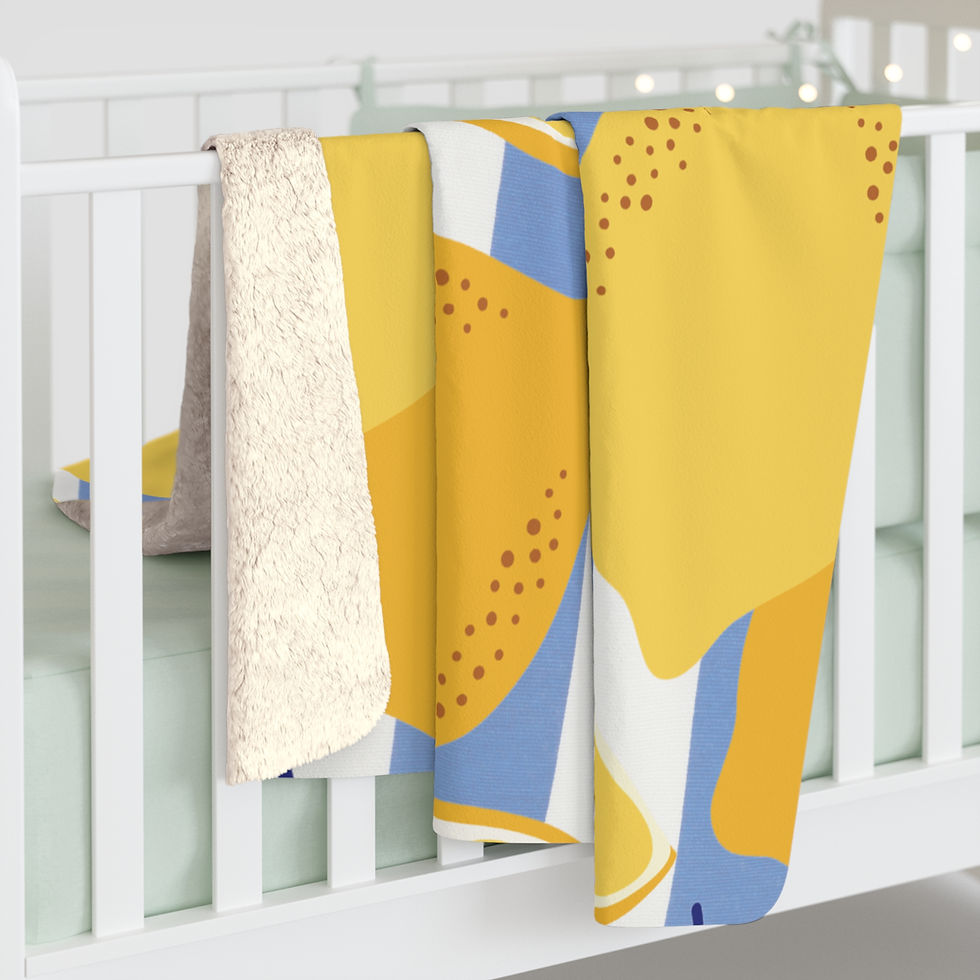 Thumbnail: Lemon Lines Sherpa Fleece Blanket