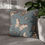 Thumbnail: Dusty blue pillowcase with brown and cream illustrated butterflies, moths, beetles, and ladybugs in a detailed insect-themed