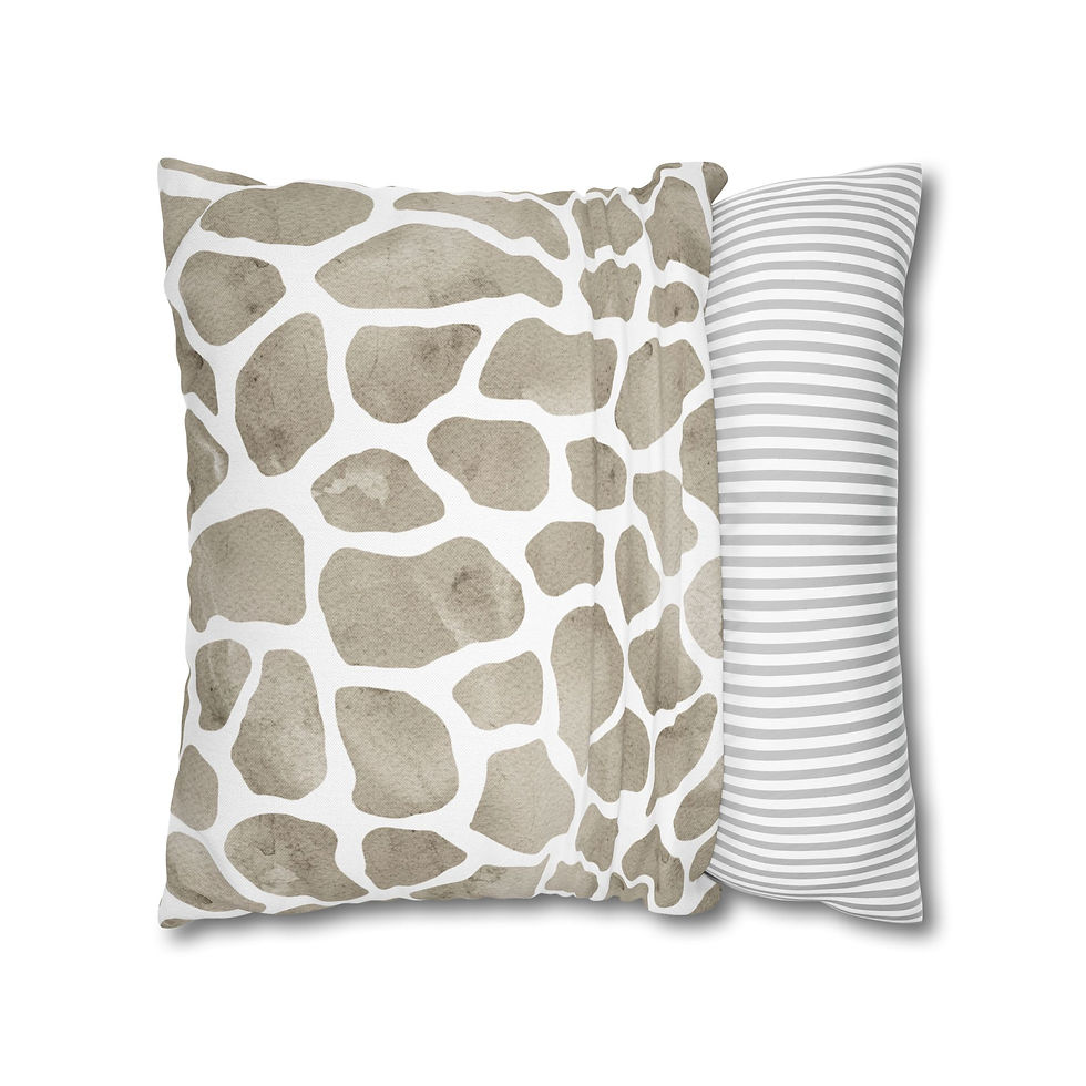 Thumbnail: Neutral pillow cover with abstract taupe stone-like pattern on a clean white background.