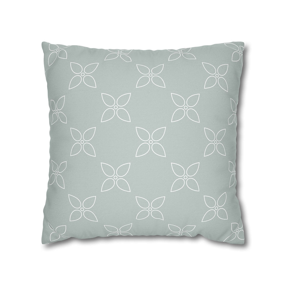 Thumbnail: Tranquil Petal Pattern Sage Pillow Cover
